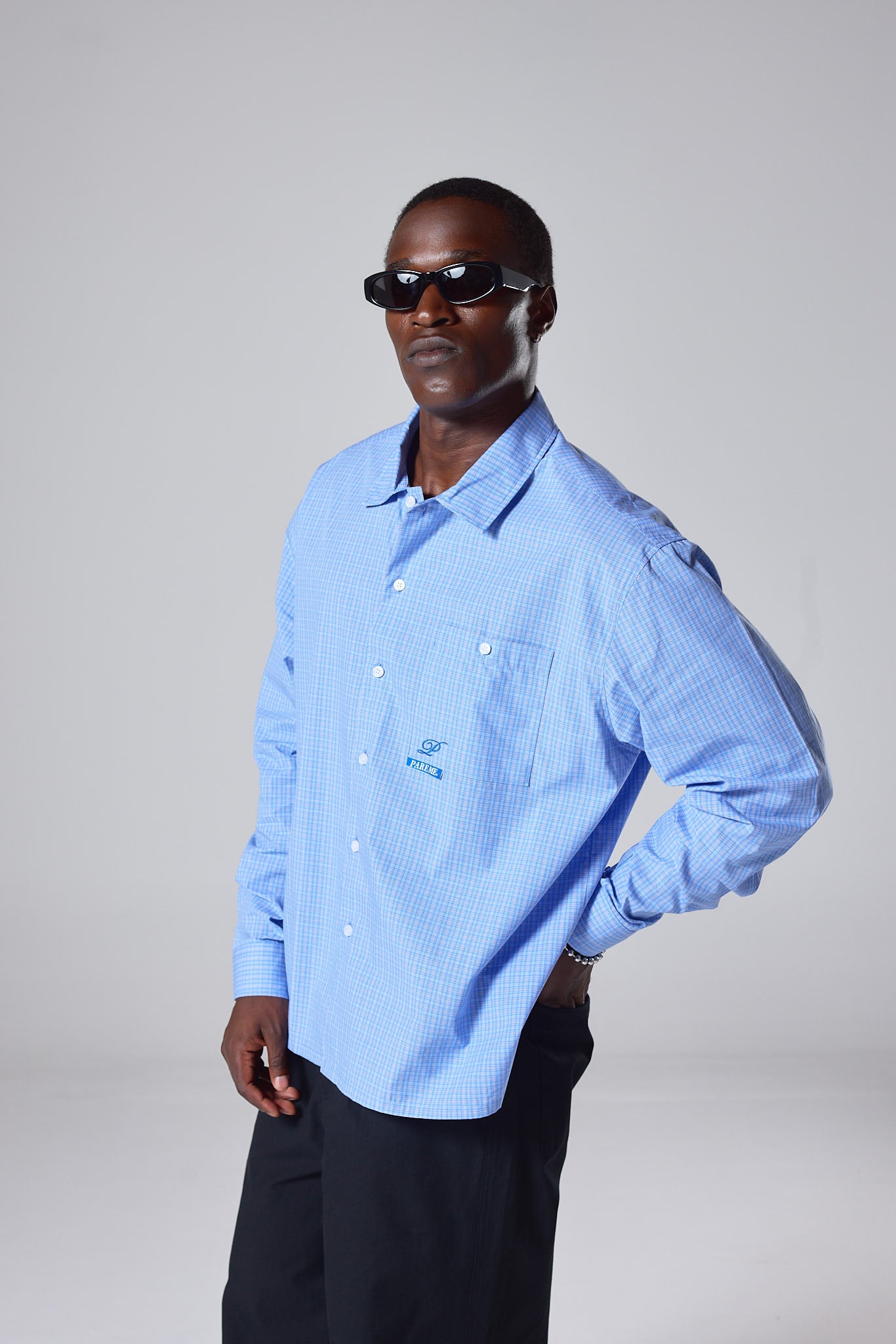 Blue Checkered LS Shirt