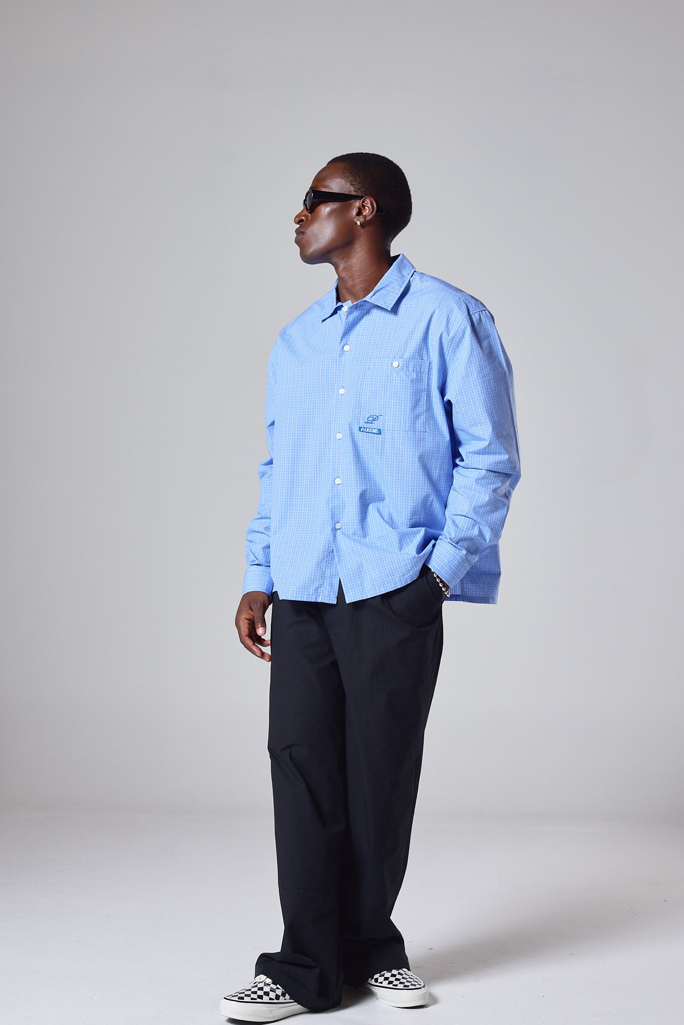 Blue Checkered LS Shirt