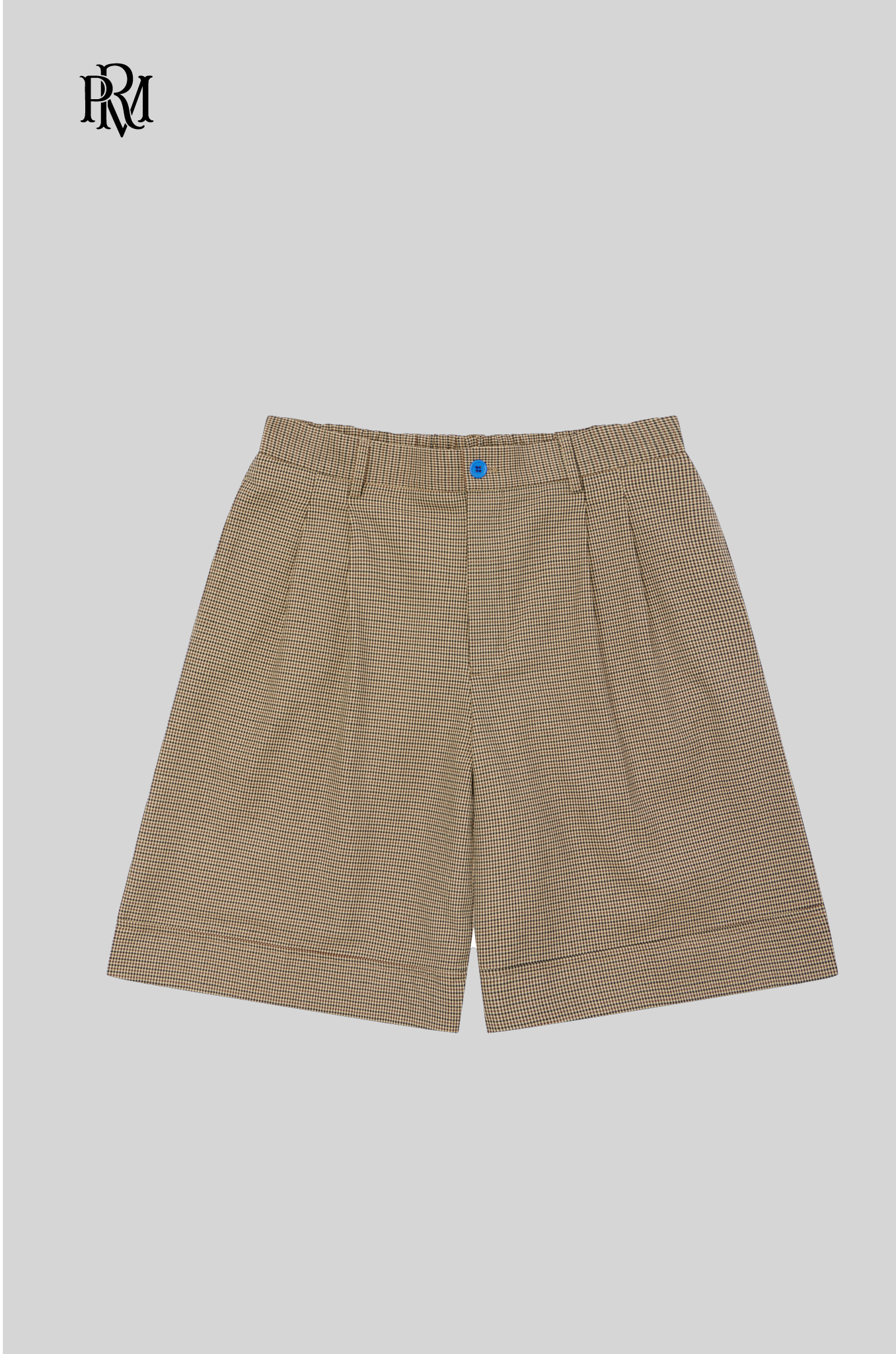 Pleated Houndstooth Short