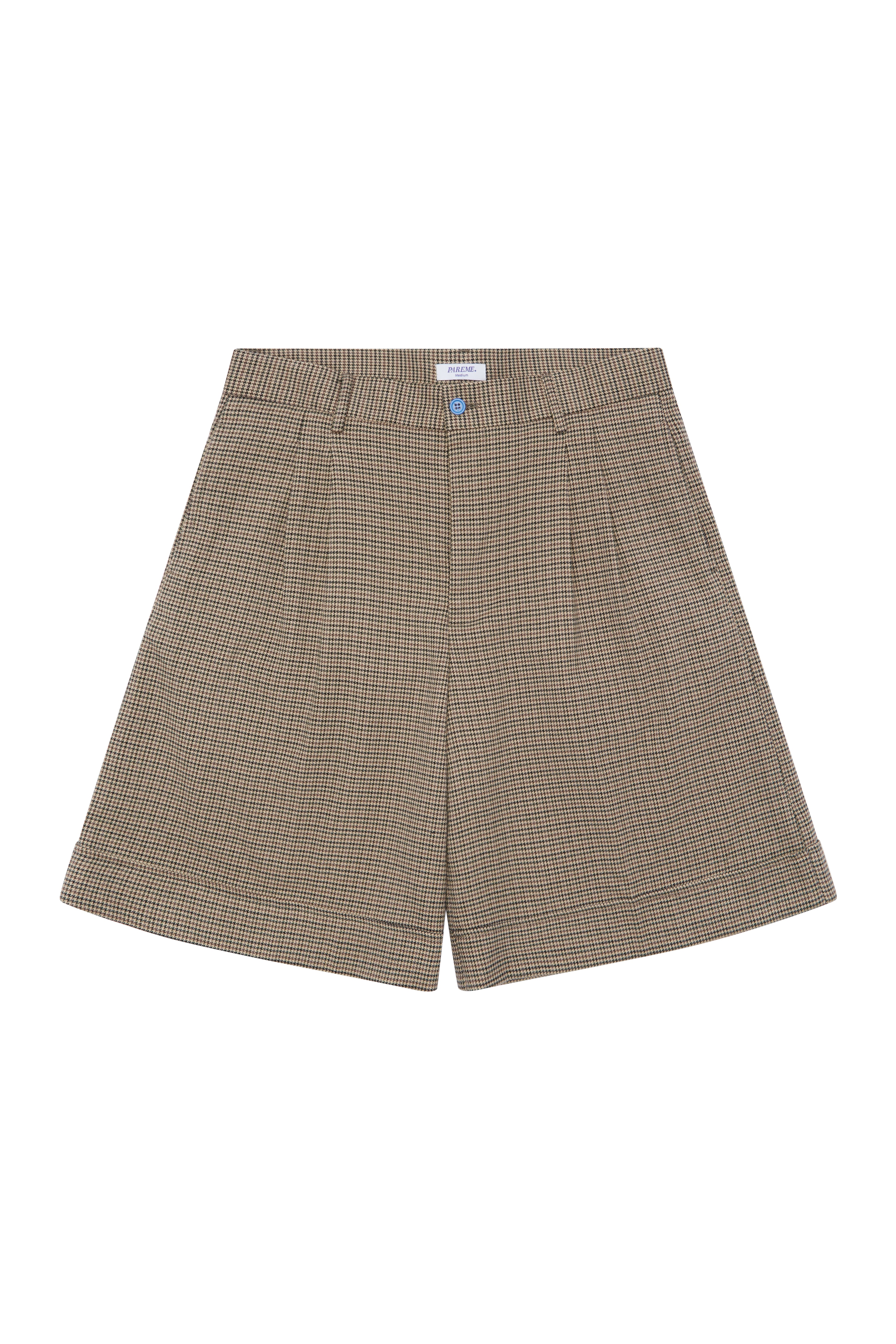 Pleated Houndstooth Short