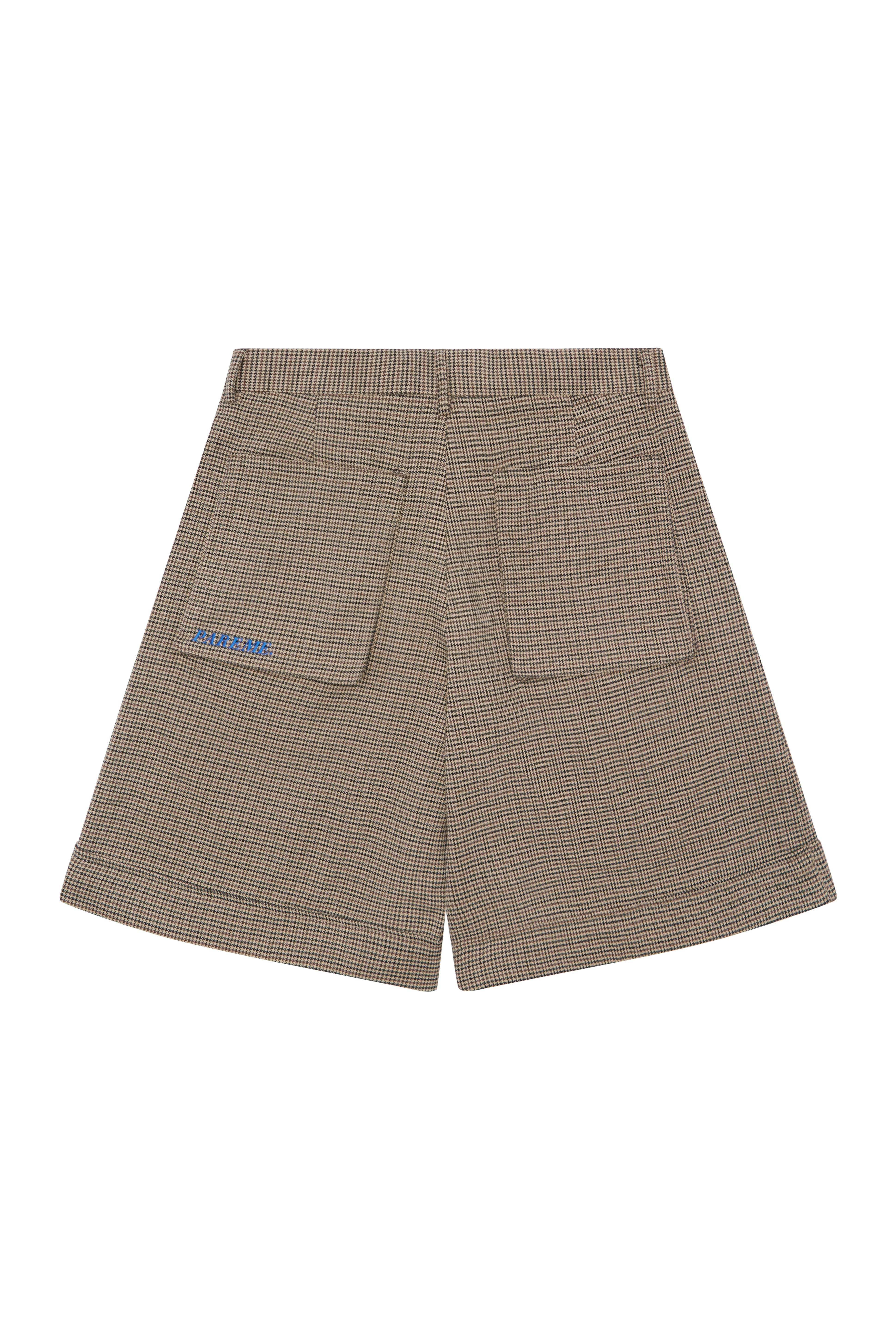 Pleated Houndstooth Short